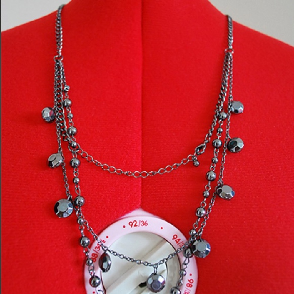 Black Dangly Drop Earrings and Necklace Set NWOT